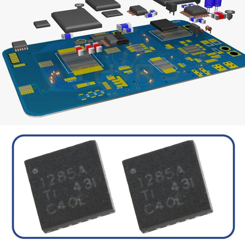 Two Pack 20 Pin Power IC Chips TPS51285ARUKR TPS51285A on circuit board for electronic projects and devices