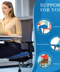Ultimate Comfort Office Chair Cushion With Breathable Air Mesh Non Slip Desk Chair Pad in use, supporting posture in office setting.