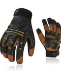 Water Repellent Goat Leather Mechanic Gloves For High Dexterity And All Day Comfort Heavy Duty Rigger Work Glove With Anti Vibration And Abrasion Protection Touchscreen Compatible Size M Brown