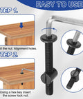 Beefed Up Zinc Plated Carbon Steel Hex Socket Cap Screws Set for Furniture Assembly, installation steps with hex key.