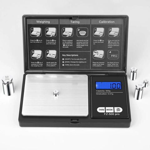 Digital scale with Stainless Steel Calibration Weight Set For Digital Scales, 1g 2g 5g 10g 20g Total 38g With Tweezers.
