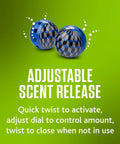 Odor Eliminating Deodorizer For Shoes Gym Bags Gear Bags Lockers Drawers And More Delivers Powerful Odor Elimination Keeps Your Fresh Kicks Smelling Great Anywhere Two Pack showing adjustable scent release with blue and black checkered design.