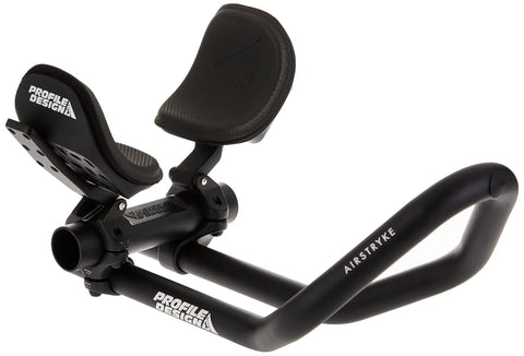 Airstryke V2 Aluminum Clip On Aerobars Ano Matte Black With Adjustable Stack And Reach For Road And Triathlon Bikes, close-up view