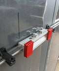 Heavy Duty K Body Revo Clamp Kit With 24 And 40 Inch Models, showing steel tracks and locked jaws for secure grip.