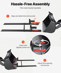 Beefy Clamp On Pallet Forks 60 Inch Long 2000 Lb Capacity For Tractors Loader Buckets And Skid Steers assembly process