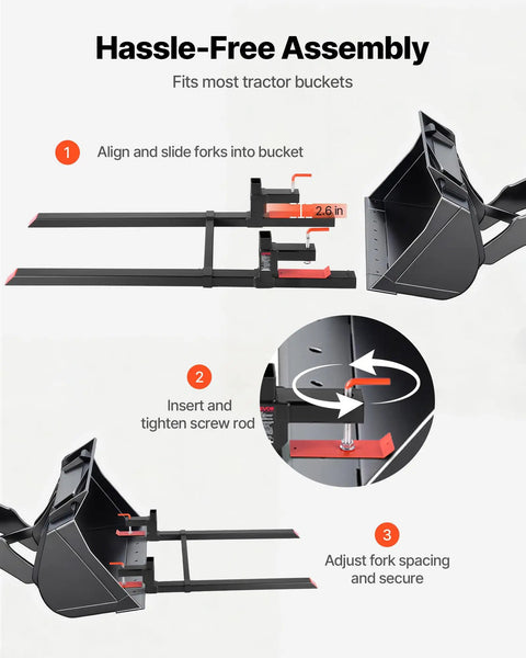 Beefy Clamp On Pallet Forks 60 Inch Long 2000 Lb Capacity For Tractors Loader Buckets And Skid Steers assembly process
