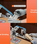 Heavy Duty Belt Grinder Sander With Smooth Operator Variable Speed VFD And 550 Watt Motor for circular and flat grinding tasks.