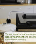 Game Changer Vacuum Sealer For Home Food Storage With LiquidLock Tech And Liquid Mode showing hose attachment feature