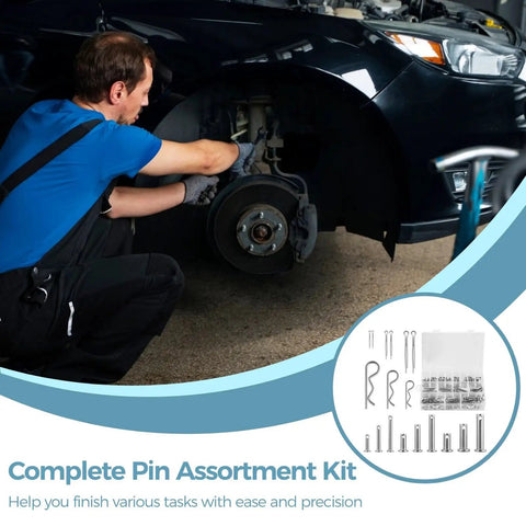 Mechanic using M1.5 M2 M3 Cotter Pins And R Clips Kit With M6 M8 Clevis Pins 122 Piece Stainless Steel Pin Fasteners for auto repair