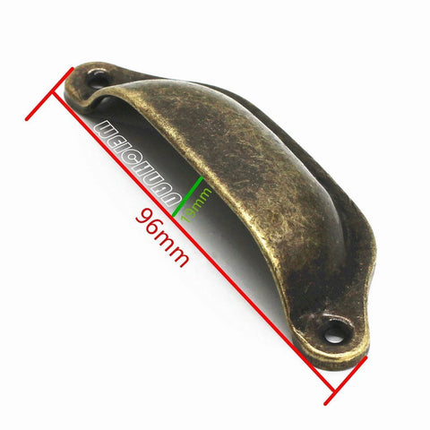 Antique Bronze Iron Drawer Knob Set 10 Pack Vintage Cabinet Pulls For Kitchen And Wardrobe Furniture Shell Shape 96 mm