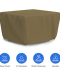 Square Fire Pit Cover With Elastic Fit 160 GSM Duro Pro Breathable Nonwoven Fabric Waterproof UV And Weather Resistant
