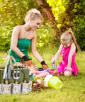 Mother and daughter gardening with 9-Piece Premium Gardening Tool Set For Women With Heavy Duty Stainless Steel Rust-Proof Tools And Fashion Tote