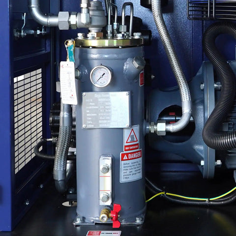 Heavy Duty 10HP Industrial Rotary Screw Air Compressor, 34CFM At 125 PSI, Low Noise 62 DBCabinet For Workshop Manufacturing, Continuous Duty 230V 3Phase Power