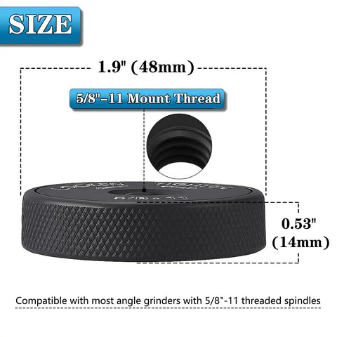 5/8-11 Thread Angle Grinder Flange Nut Locking Nut Quick Release For Heavy Duty Grinding Black Metal Spindle Nut 1.9" Diameter, 0.53" Thick