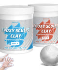 One Pound White Epoxy Putty Sculpt Clay Two Part A And B For Modeling And Repair Self Hardening Epoxy Clay with jars and clay ball