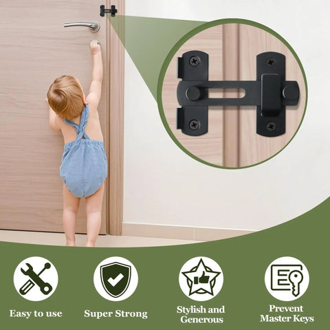 4 Inch Flip Gate Latch Set Built Tough Heavy Duty Stainless Steel Security Latch For Barn Doors Wood Fences Sliding Doors French Doors Matte Black Finish Durable Gate Hardware