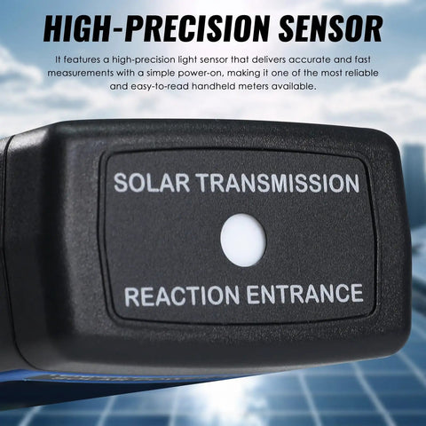 Handheld Solar Irradiance Meter For Real World Sun Readings, Digital Solar Power Meter With 2000 W/m2 Range, close-up sensor