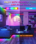 Room with Dream Color LED Light Strip With Dynamic Chasing Effects And 180 LEDs Spanning 32.8 Feet, 142 Chasing Modes