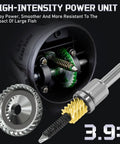 Internal mechanism of Spincast Fishing Reel Size 30 with smooth 3.9 to 1 gear ratio for powerful performance.