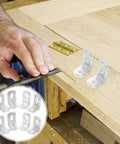 Heavy Duty Iron Right Angle Corner Brackets Set 90 Degree Rounded Design Silver Shelf Supports for cabinets
