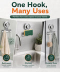 Two Pack Beefy Aluminum Suction Cup Razor Holder For Shower No Sweat Setup On Tile Keeps Razors And Shower Essentials Snug With Sure Twist Lock Base In Classic Brushed Silver Finish mounted in kitchen, bathroom, and shower.