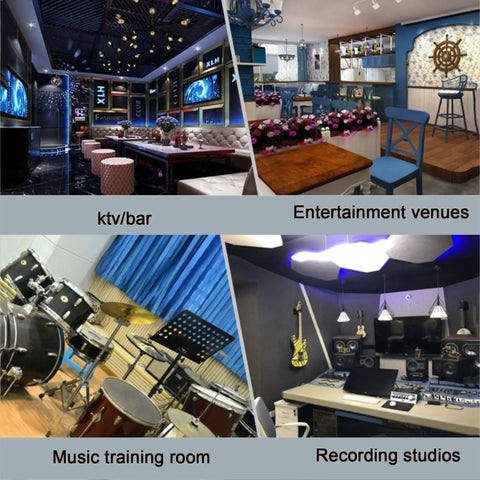 Solid Build High Density Acoustic Foam Panels Wall Sound Proof Pads Fabric Wrapped Studio Kit To Kill Echo And Reverberation No Sweat Setup Yellow Dampening Tiles in entertainment venues.