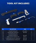 Engine Timing Tool Kit For Chevy Cruze Aveo Alfa Romeo Fiat 16V 1.4L 1.6L 1.8L shown with 7 components and part list