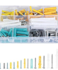 200 Piece Drywall Anchor Screw Set With Self Drilling Zinc Plated Carbon Steel For Quick No Prep Install And Heavy Duty Rust Resistant Mounting Of TVs Cabinets Shelves And Wall Decor, assorted anchors in organizer