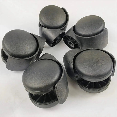 Caster Wheels, Plastic Replacement Caster Wheels made of black polyurethane, showing five quiet rolling wheels, 50mm diameter.