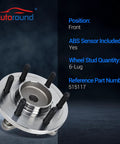 Front Wheel Bearing And Hub Assembly Set Of 2 For 2009 2010 Ford F150 RWD With ABS Six Lug Left Driver Side And Right Passenger Side Replacement Hub Kit For Your Beefed Up Work Truck