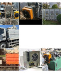 Collage featuring various industrial machinery and equipment with Beefed-Up Heavy Duty Hydraulic Aluminum Oil Cooler With 100 LPM Flow, 5.8KW Cooling Capacity, 3.2 Sq M Fin Area, Heat Exchanger Radiator For Industrial Machinery, 220V PT.