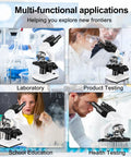 Scenes of Adult Lab Microscope With 40X To 2000X Magnification Binocular Eyepieces WF10x And WF25x USB Camera For Photos And Videos Great For Classroom Use Home Lab And DIY Projects in various applications.