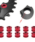 10 Piece BMX Chainring Bolts Set CNC Aluminum Alloy Bolts And Nuts For Single Speed Crankset Replacement Parts Red Colorful Finish