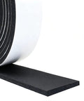 Heavy Duty CR Foam Weather Stripping Tape 2 Inch By 1/4 Inch X 13 Feet Roll on a white background showing its black neoprene foam.
