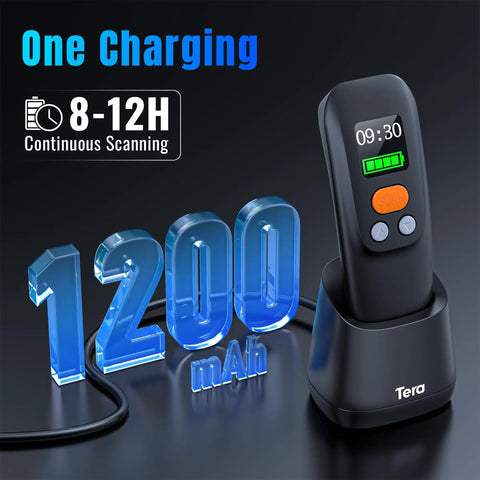 Portable Wireless Barcode Scanner That Works Like A Champ With 1.4 Inch LCD Screen 1200mAh Battery And Charging Cradle