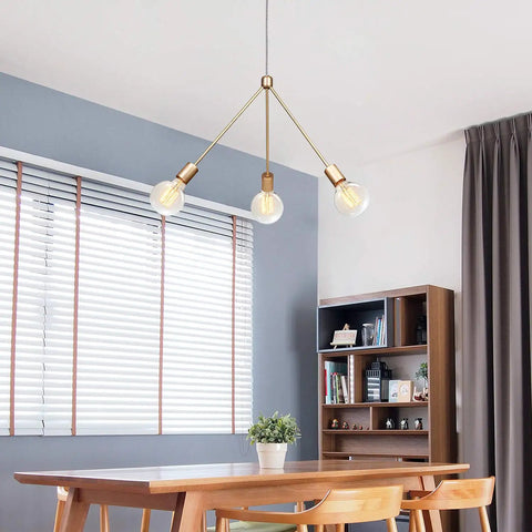 Dining room with hanging fixture using Old School Edison G30 Globe Vanity Light Bulb 60W Incandescent Filament E26 Base