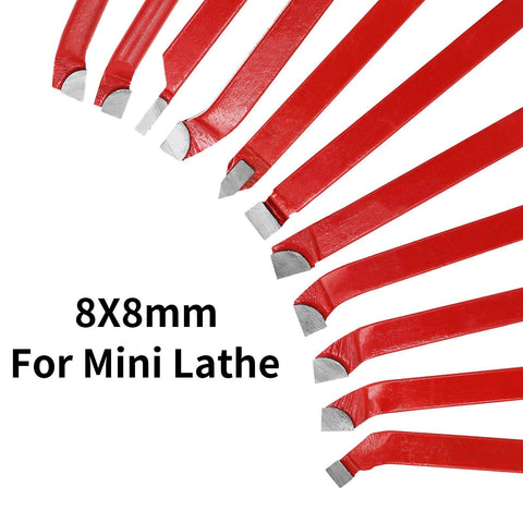 11 Piece Carbide Tip Cutter Bit Set For Metal Lathe Tooling And CNC Lathe Projects, Durable YT5 Carbide Blades With 8x8mm Width