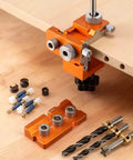 Double Hole Positioning Locator Drill Guide Jig With Adjustable Clamping For 15-25mm Board Thickness And 20-33mm Connector Length