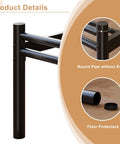 Heavy Hitter Twin XL Bed Frame With Sleek Round Headboard And Footboard Built Like Iron For Unshakable Stability Reinforced Steel Slats handle up to 1500 lbs, showcasing round edge pipe design.