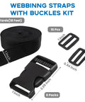 Must Have DIY Strap Kit For Everyday Gear 18 Feet Of 1 Inch Nylon Webbing With 8 Quick Release Buckles And 16 Tri Glide Clips