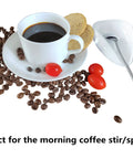 Ceramic Spoon Rest and Stainless Steel Stirrer Holder for Coffee and Tea Spoons, Mini Coffee Station Countertop Organizer, coffee setup