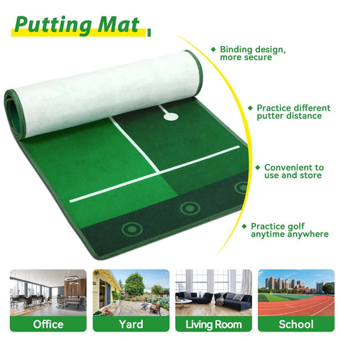 Toddler Golf Club Set For Little Legends Ages One To Four Featuring Retractable Mini Drivers Safe Chunky Plastic Balls Plus Portable Carry Bag Perfect Sweet Deal Playtime Gear For Boys Or Girls In Green, shown on a green putting mat.
