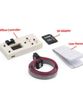 3 Axis DIY CNC Router Kit With GRBL Offline Controller parts including offline controller, SD adapter, user manual, and connecting cable.