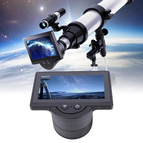 WiFi Eyepiece Camera For Telescopes With 4.3 Inch HD Screen showing night sky and stars