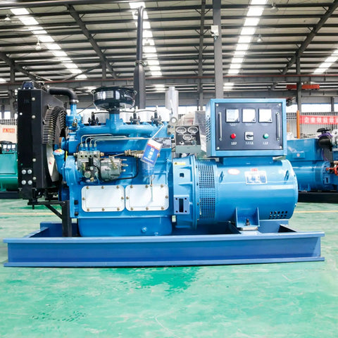 Job Site Ready Portable Generator Set For Temporary Outdoor Power And Commercial Backup Electric Supply With Slick Plug And Play Setup And Hella Tough Build You Can Trust in blue, showcasing control panel and engine.