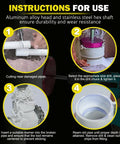 Instructions for using the 9-Piece PVC Pipe Reamer Kit With Nine Reamers In 1/2 In 3/4 In 1 In 1-1/4 In 1-1/2 In 2 In 2-1/2 In 3 In 4 In For Standard 1/2 In Drills Ideal For PVC CPVC And ABS Pipe Deburring And Smoothing Inside Pipes, including cutting pipes, drill selection, insertion, and reaming.
