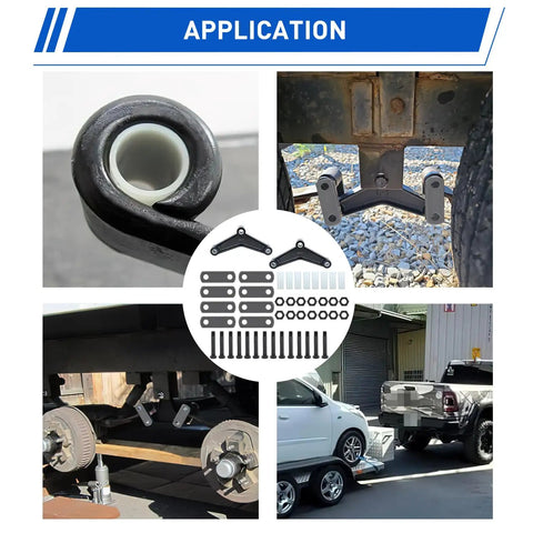 Trailer Axle Equalizer Shackle Kit For Double Eye Springs 3500 To 5200 Lbs Axles shown on trailer applications