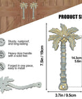 Heavy Duty Coconut Tree Shaped Barn Door Handles 7.5 Inch Cast Iron Pulls, close-up of rustic antique metal handle dimensions and features