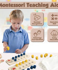 Child interacting with Hands On Counting Peg Board Montessori Toy For Kids Aged 3 4 5 6 Wooden Math Manipulatives.