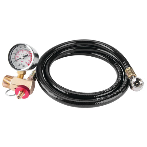 Air Tank Repair Kit With Safety Valve, 0 To 200 Psi Pressure Gauge, 4 Ft Air Hose With Tire Chuck, Heavy Duty Manifold, Model W10058